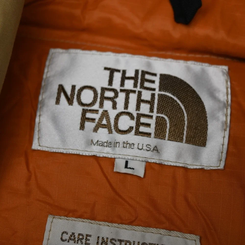 Vtg North Face‎ Down Mens Sierra Puffer Jacket Coat Khaki Beige Large L USA Made